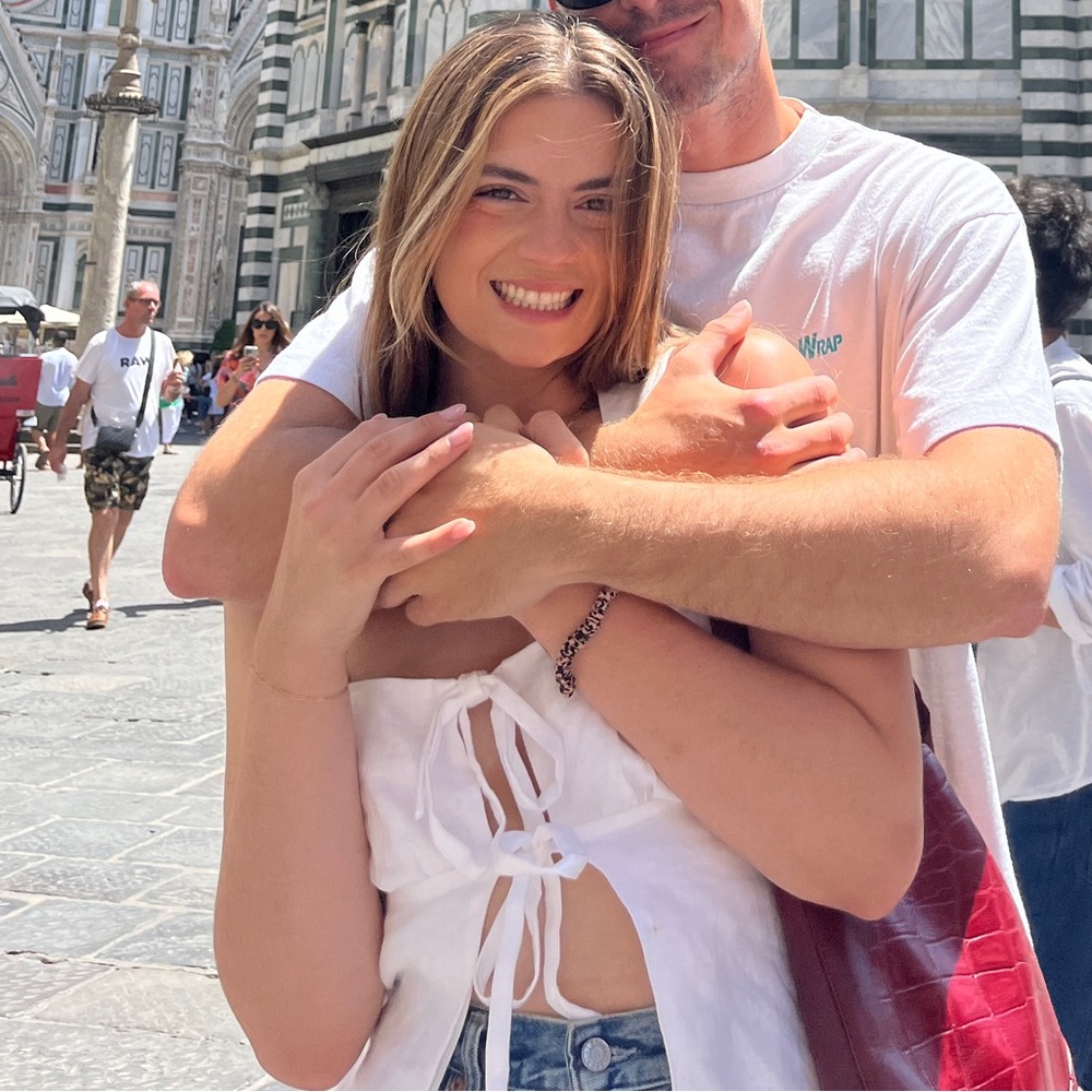 Reformation Cream Short Sleeve Top